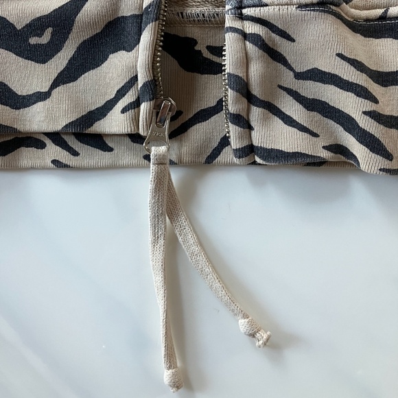 Nili Lotan Distressed Tiger Print Zip-Up Hoodie L XL - Picture 6 of 8